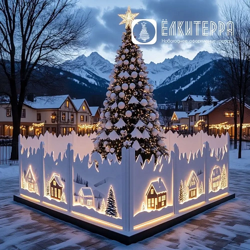 Резное декоративное ограждение для елок 